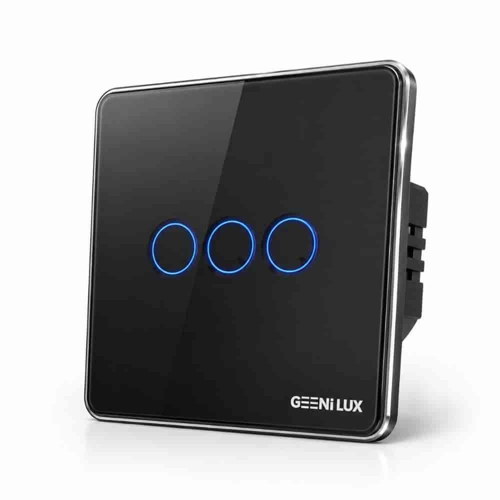 کلید سه کانال لمسی مدل ENTEL رنگ مشکی